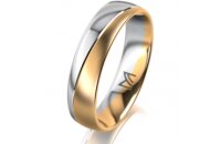 Ring 18 Karat Gelb-/Weissgold 5.0 mm l&auml;ngsmatt