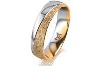 Ring 18 Karat Gelb-/Weissgold 5.0 mm kristallmatt