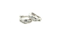 Ohrschmuck 925 Silber rhodiniert Schanierkreolen Zirkonia