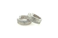 Ohrschmuck 925 Silber rhodiniert Schanierkreolen Zirkonia