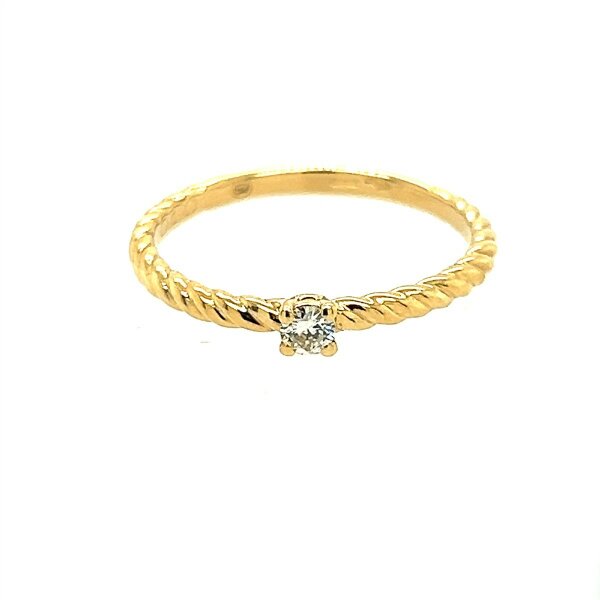 Ring 18 Karat Gelbgold 0,10ct G vs