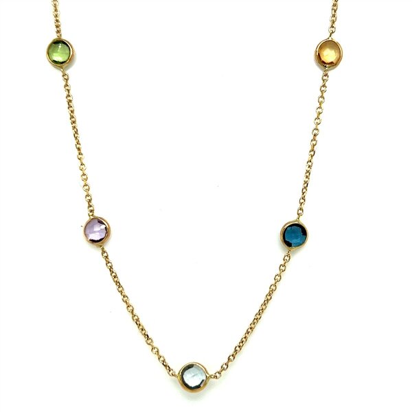 Halsschmuck 14 Karat Gelbgold Turmaline