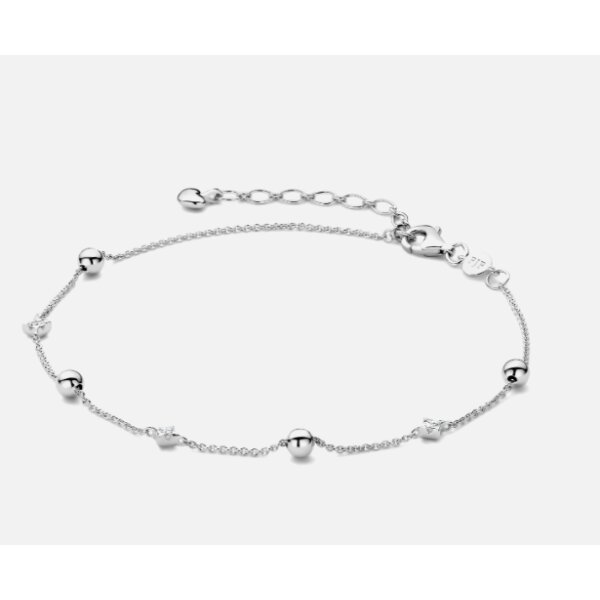 Fu&szlig;schmuck 925 Silber rhodiniert mit Zirkonia