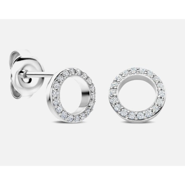 Ohrschmuck 925 Silber rhodinert Zirkonia