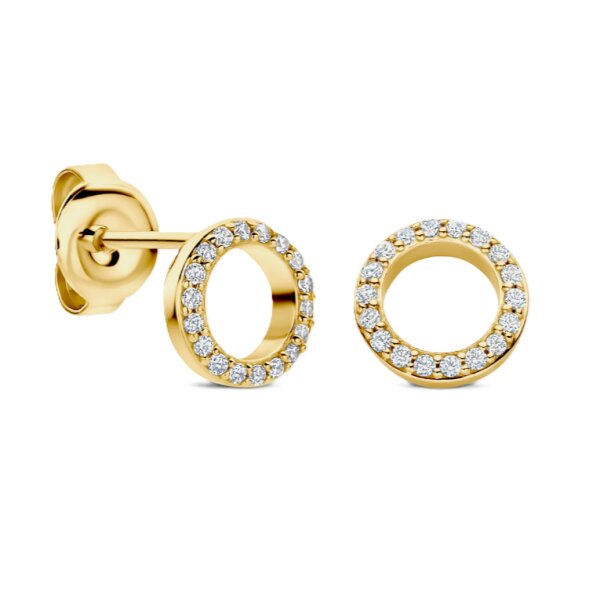 Ohrschmuck 925 Silber gelbvergoldet Zirkonia