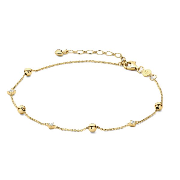 Fu&szlig;schmuck 925 Silber gelbvergoldet Zirkonia
