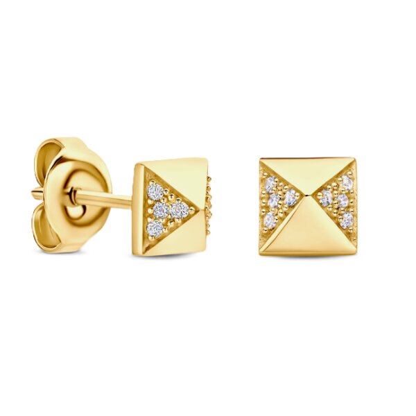 Ohrschmuck 925 Silber gelbvergoldet Zirkonia