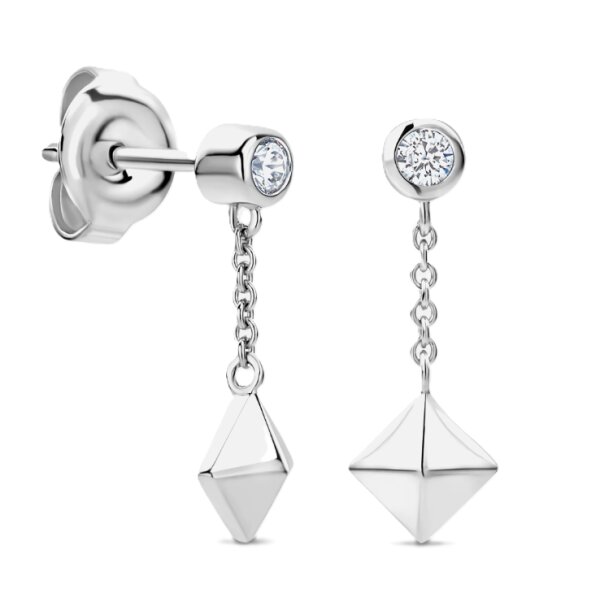 Ohrschmuck 925 Silber rhodiniert Zirkonia