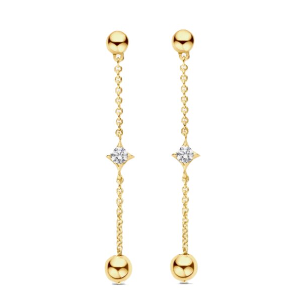 Ohrschmuck 925 Silber gelbvergoldet Zirkonia