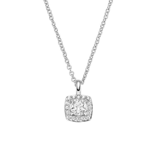 Halsschmuck 925 Silber rhodiniert 17 Zirkoina