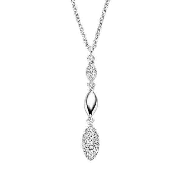 Halsschmuck 925 Silber rhodiniert 42 Zirkonia