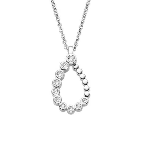 Halsschmuck 925 Silber rhodiniert 10 Zirkonia