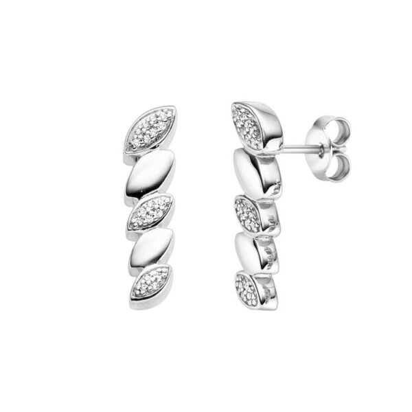 Ohrschmuck 925 Silber rhodiniert 36 Zirkonia
