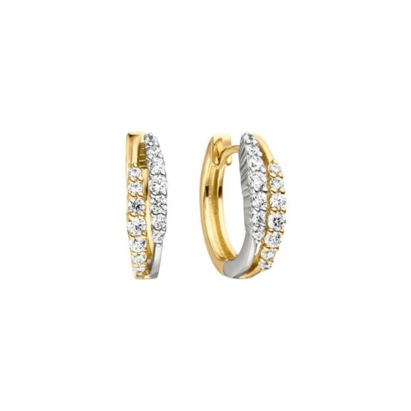 Ohrschmuck 925 Silber /gelbvergoldet 28 Zirkonia
