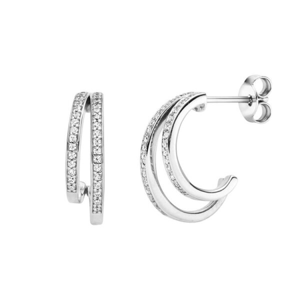 Ohrschmuck 925 Silber rhodiniert 66 Zirkonia