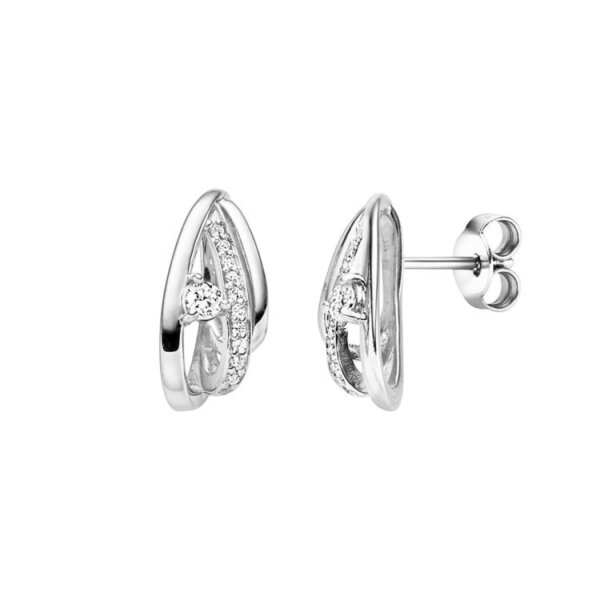 Ohrschmuck 925 Silber rhodiniert 24 Zirkonia