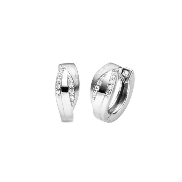 Ohrschmuck 925 Silber rhodiniert 18 Zirkonia