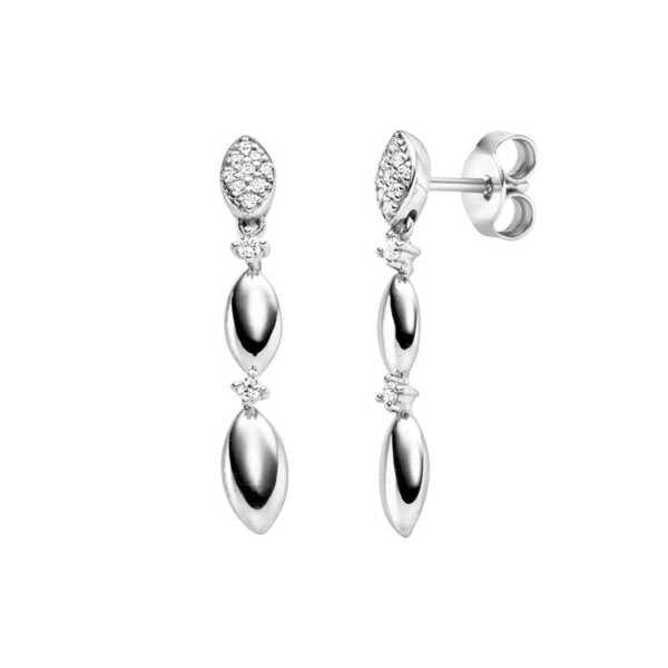 Ohrschmuck 925 Silber rhodiniert 22 Zirkonia