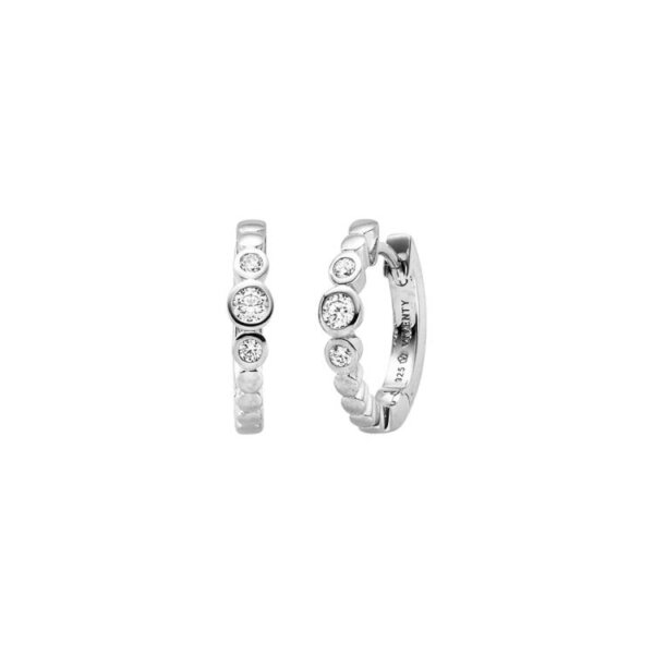 Ohrschmuck 925 Silber rhodiniert 6 Zirkonia