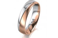 Ring 18 Karat Rot-/Weissgold 5.0 mm l&auml;ngsmatt