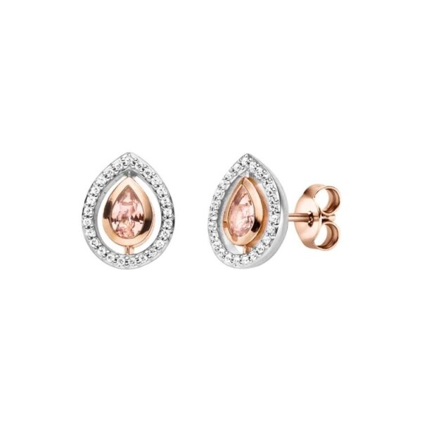 Ohrschmuck 925 Silber rotvergoldet 50 Zirkonia