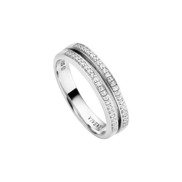 Ring 925 Silber rhodiniert 45 Zirkonia