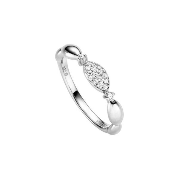 Ring 925 Silber rhodiniert 18 Zirkonia