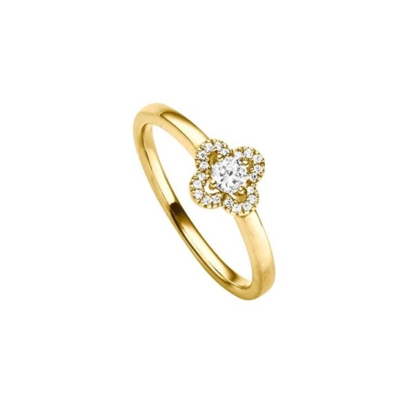 Ring 925 Silber gelbvergoldet 21 Zirkonia
