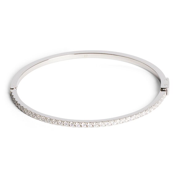 Coeur de Lion Armreif mit silber Kristall Eternal Love in Edelstahl