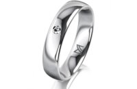 Ring 14 Karat Weissgold 4.5 mm poliert 1 Brillant G vs...