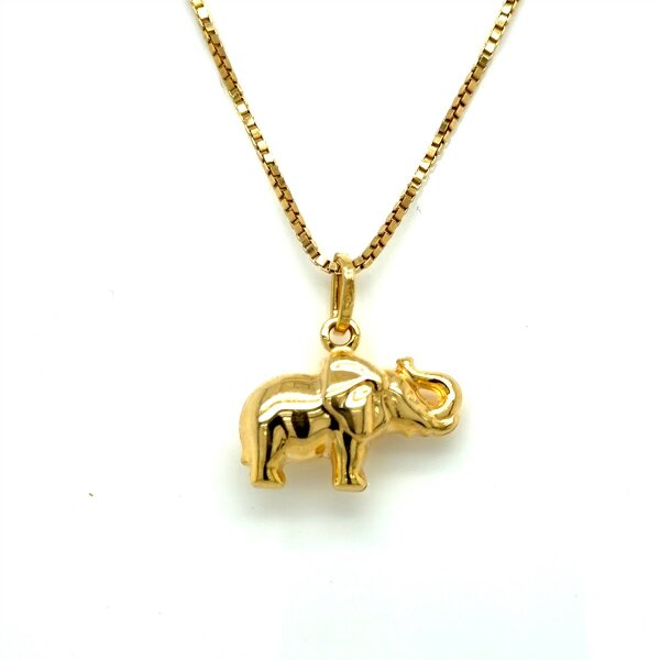 Anh&auml;nger 14 Karat Gelbgold Elefant