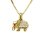 Anh&auml;nger 14 Karat Gelbgold Elefant mit Zirkonia