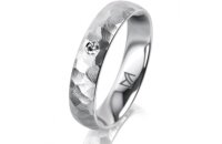Ring 14 Karat Weissgold 4.5 mm diamantmatt 1 Brillant G...