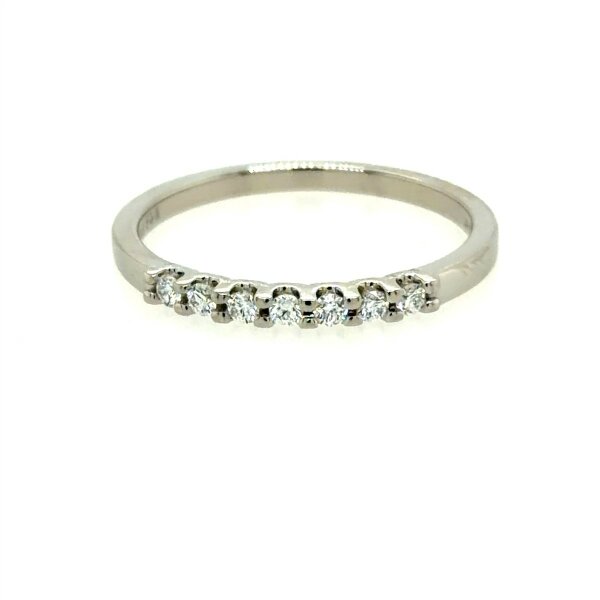 Ring 14 Karat Weissgold 7 Brillanten 0,14ct G vs