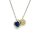 Halsschmuck 14 Karat Gelb / Weissgold Blausaphir Brillant 0,10ct G vs