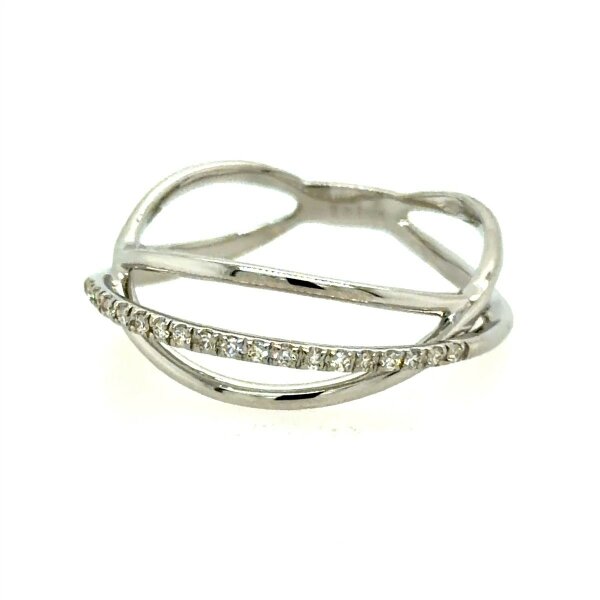 Ring 14 Karat Weissgold Brillanten 0,09ct