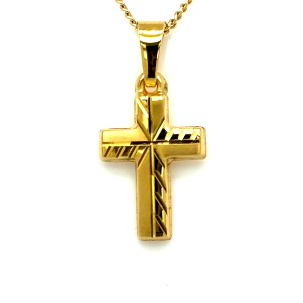 Anh&auml;nger 14 Karat Gelbgold Kreuz