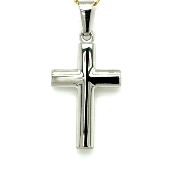 Anh&auml;nger 14 Karat Weissgold Kreuz