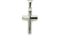 Anh&auml;nger 14 Karat Weissgold Kreuz
