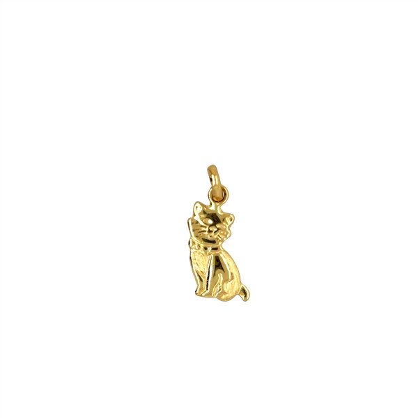 Anh&auml;nger 14 Karat Gelbgold Katze