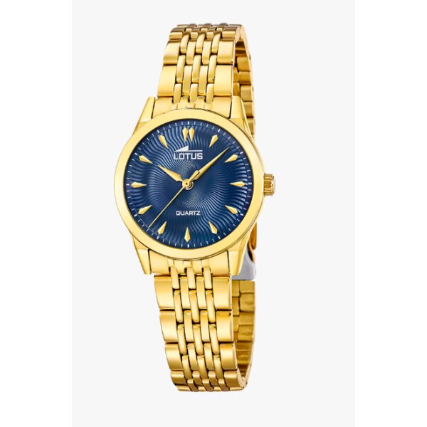 Lotus Armbanduhr mit Edelstahl in Gold Quarz