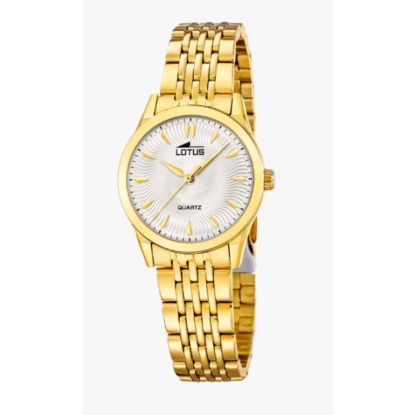 Lotus Armbanduhr Edelstahl gold Quarz