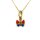 Anh&auml;nger 14 Karat Gelbgold Emaille Schmetterling