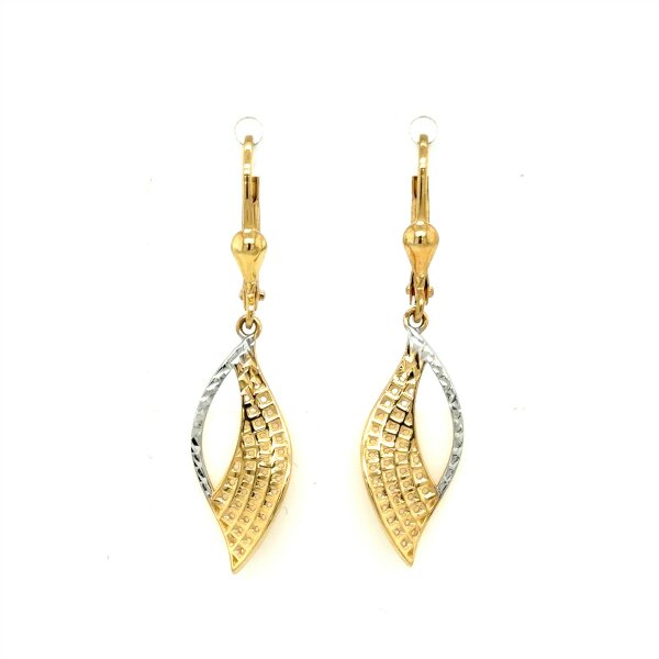 Ohrschhmuck 14 Karat Gelb / Weissgold Zirkonia