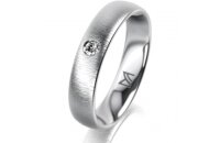 Ring 18 Karat Weissgold 4.5 mm sandmatt 1 Brillant G vs...