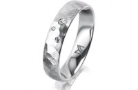 Ring 14 Karat Weissgold 4.5 mm diamantmatt 3 Brillanten G...