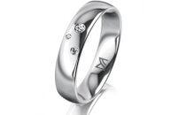 Ring 18 Karat Weissgold 4.5 mm poliert 3 Brillanten G vs...
