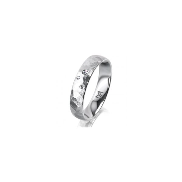Ring 18 Karat Weissgold 4.5 mm diamantmatt 3 Brillanten G vs Gesamt 0,035ct