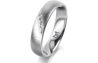 Ring 14 Karat Weissgold 4.5 mm sandmatt 4 Brillanten G vs...