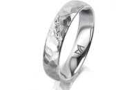 Ring 14 Karat Weissgold 4.5 mm diamantmatt 4 Brillanten G...